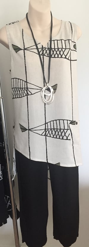 Image of Linen top fish print