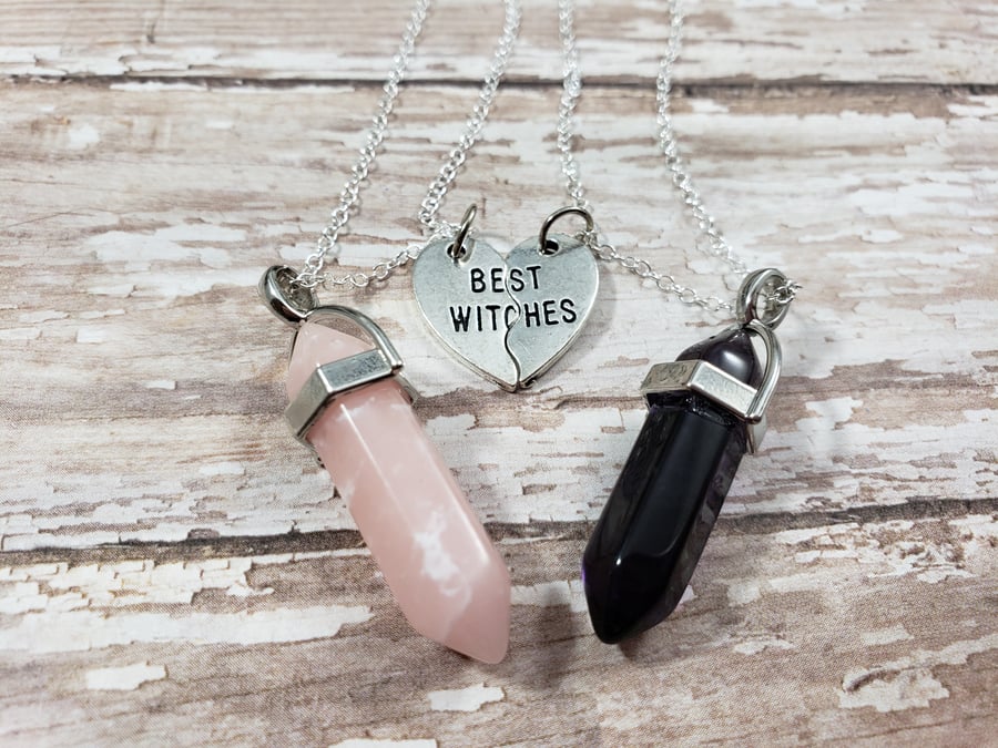 Image of Best Witches Best Friends Crystal Necklaces