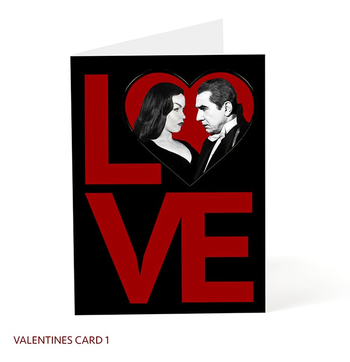 Image of Bela Lugosi / Vampira LOVE Valentine 5x7 card. 