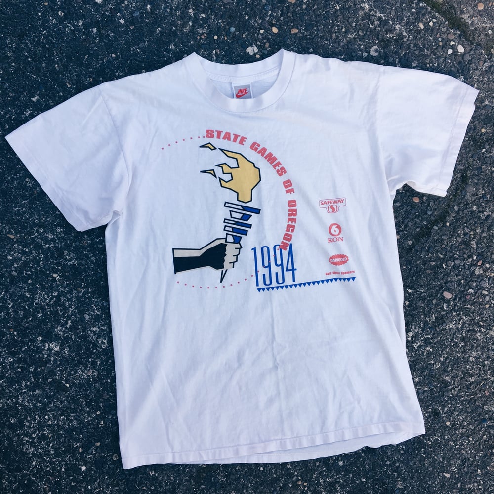 Image of Original 1994 Nike State Oregon Games Tee.