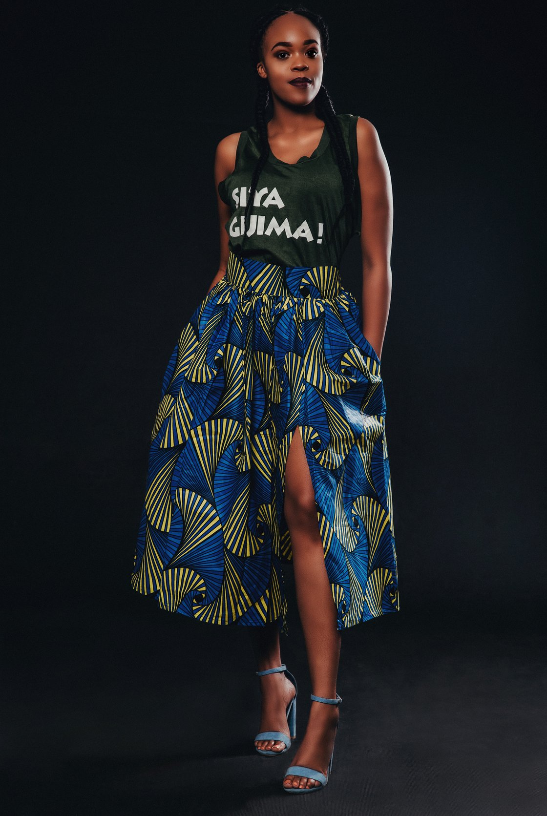 Image of High-waisted Ankara Skirt
