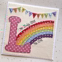 Image 1 of Rainbow letter/number card