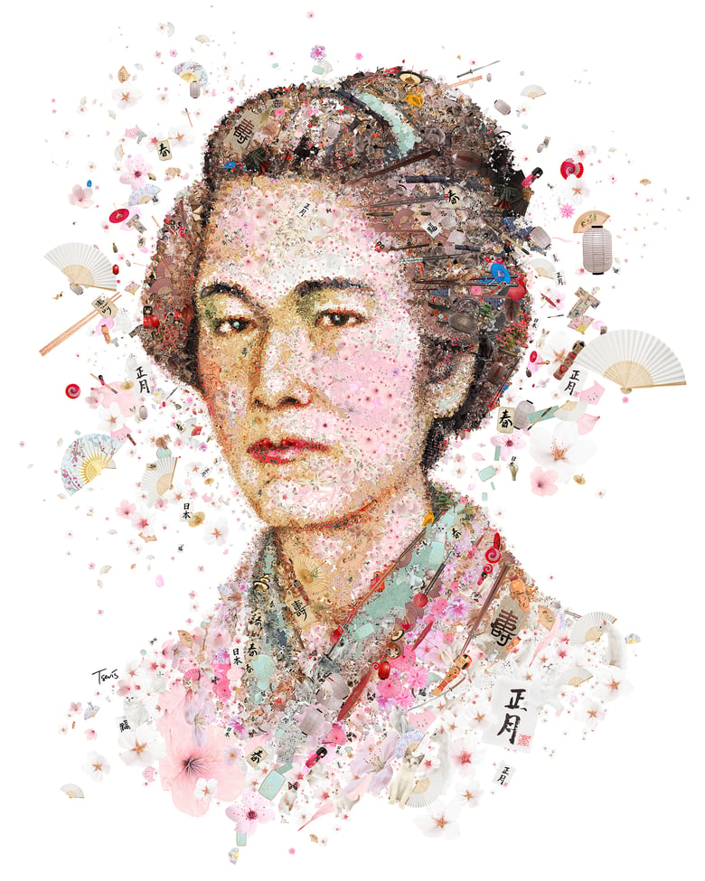 Image of Nakano Takeko (Limited edition digital mosaic on paper)