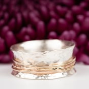 Image of Sterling Silver and Gold Gill Spinner Ring, size 9.5 . 90007