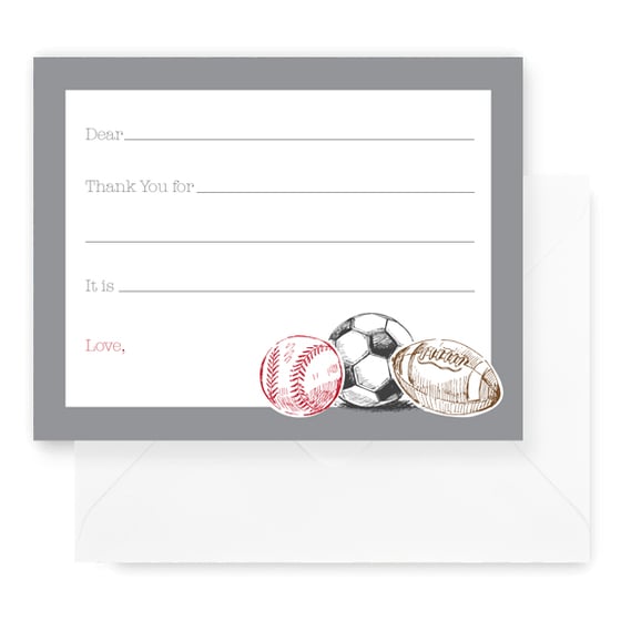 Image of Sports Fill In Notecard Set