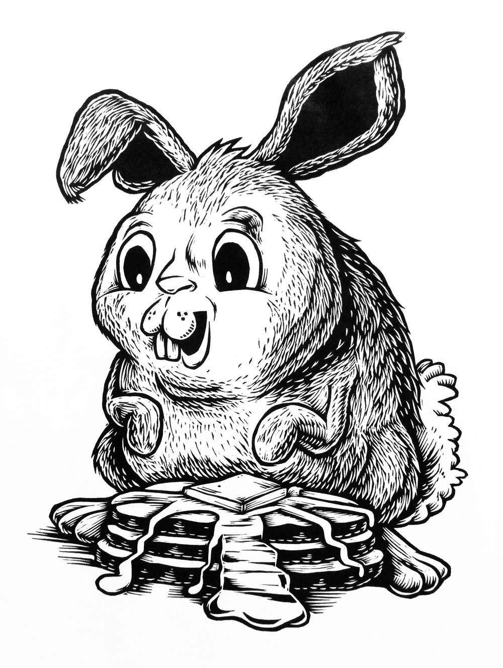 A Bunny and it's Pancakes! T-shirt (B3) **FREE SHIPPING**