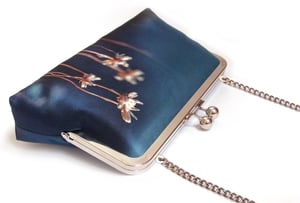 Image of Thrift flower, silk clutch bag with optional chain handle
