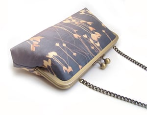 Image of Lilac leaf, clutch bag with optional chain handle