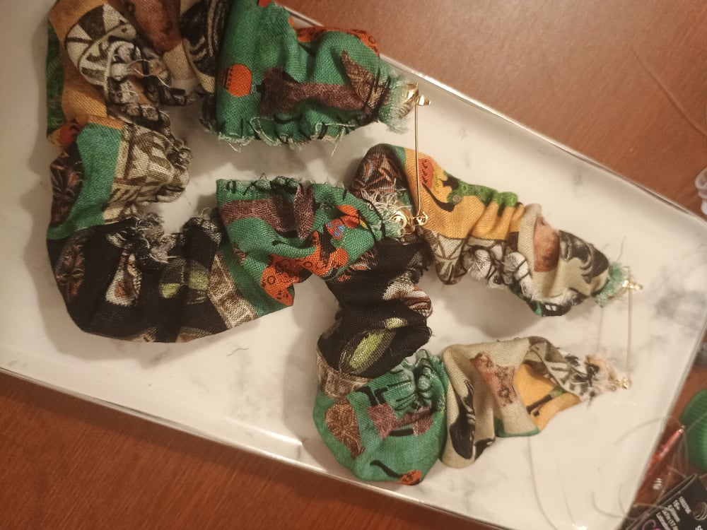 Image of African Mashup Scrunchie Earrings 