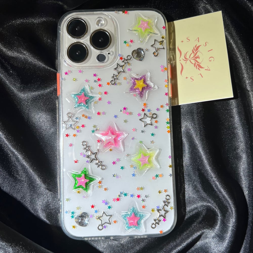 Image of Y2K Colourful Stars Resin Phone Case For All Brand 