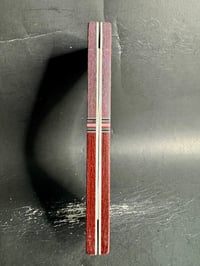 Image 4 of Red Fat Carbon & Red Carbon Fiber GLOW Segmented Knife Scales