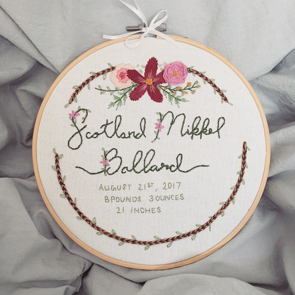 Image of Custom Baby Name Stitch