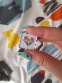 LGBT Rainbow Cross-stitch Enamel Pin