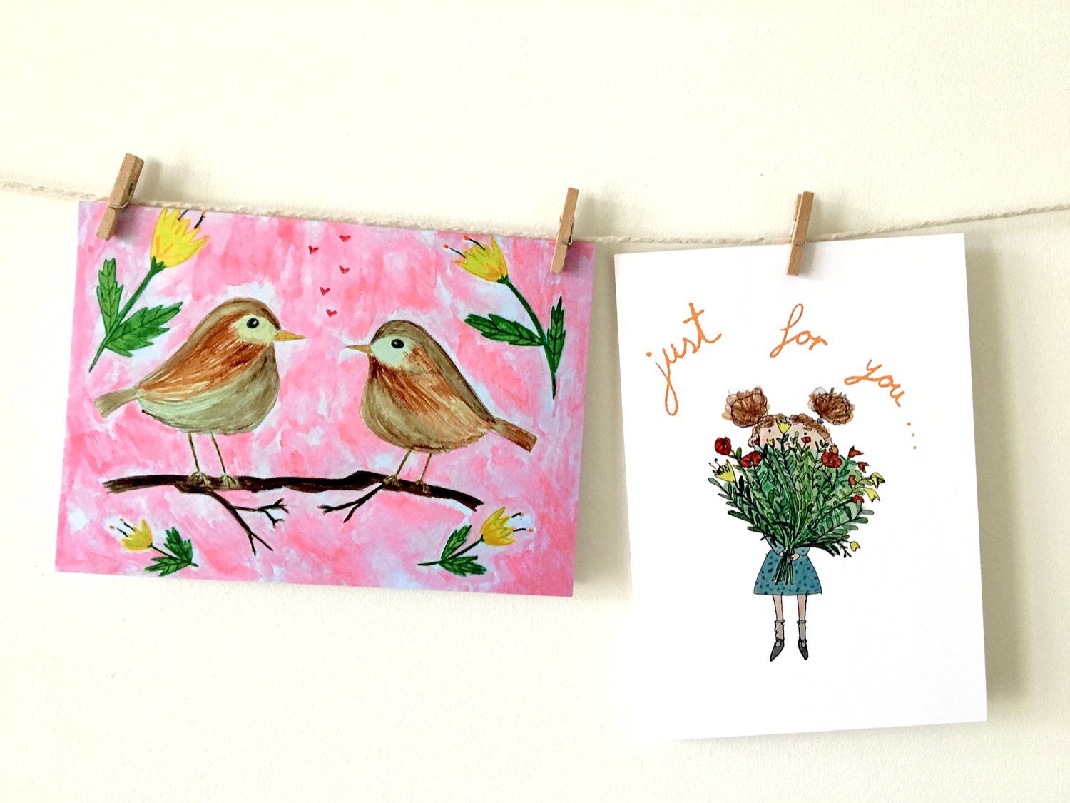 Image of Robins in love and Just for You Greeting Cards 50% OFF