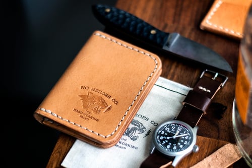 Image of Corsair — "Natural Tan" Italian Cowhide Leather Front Pocket Wallet