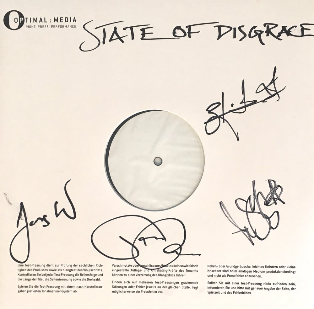 Image of Corroded - State of Disgrace (Signed LP Test Pressing)