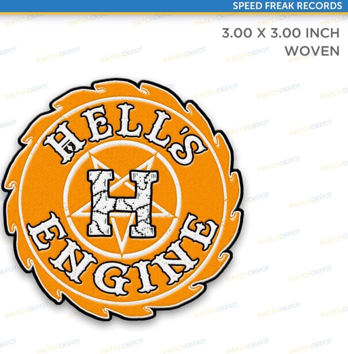 Image of Hell’s Engine-Saw Blade 3” Embroidered patch.