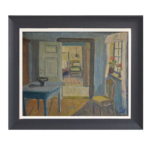 Image of Mid-century, Swedish Oil, 'The Little House'