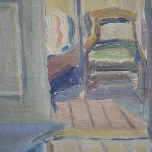 Image of Mid-century, Swedish Oil, 'The Little House'