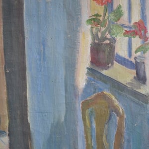 Image of Mid-century, Swedish Oil, 'The Little House'