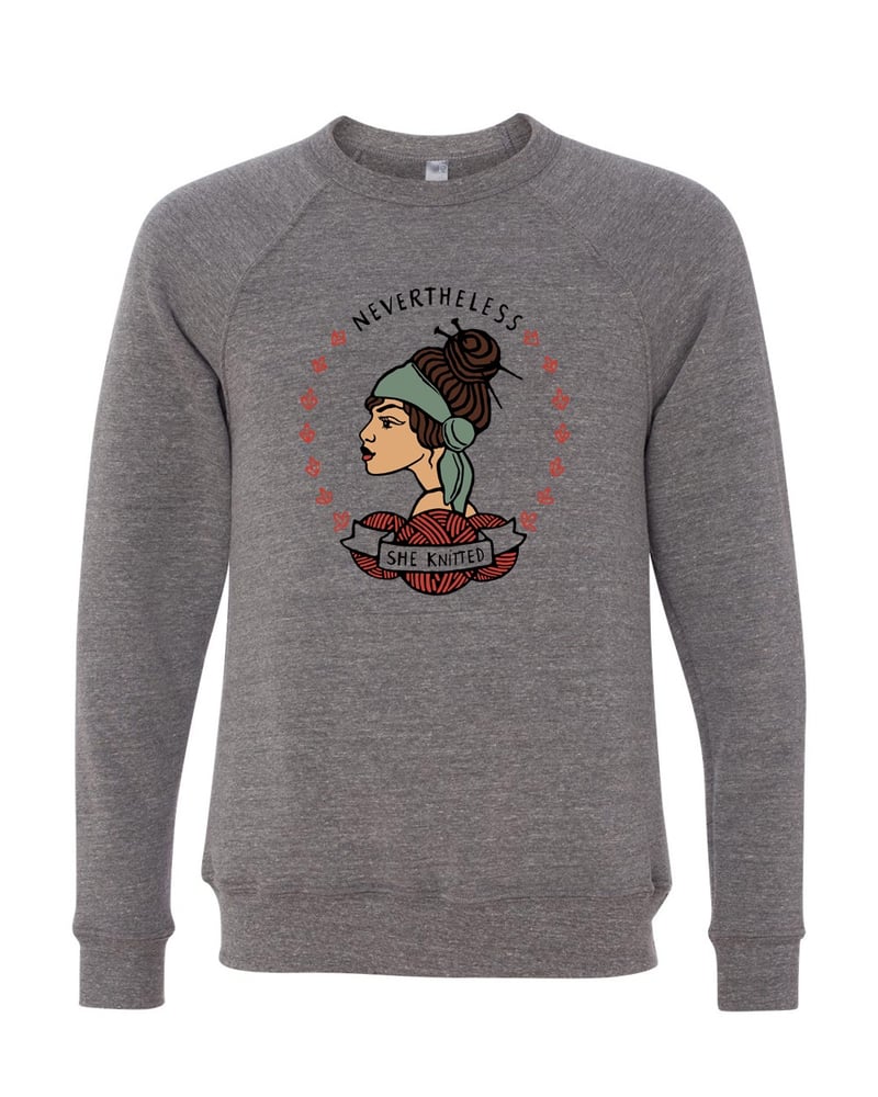 Image of PRE-ORDER UNISEX CREW NECK Nevertheless She Knitted Sweatershirt