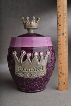 Image of Princess Crown Urn / Treat Jar Made To Order Symmetrical Pottery