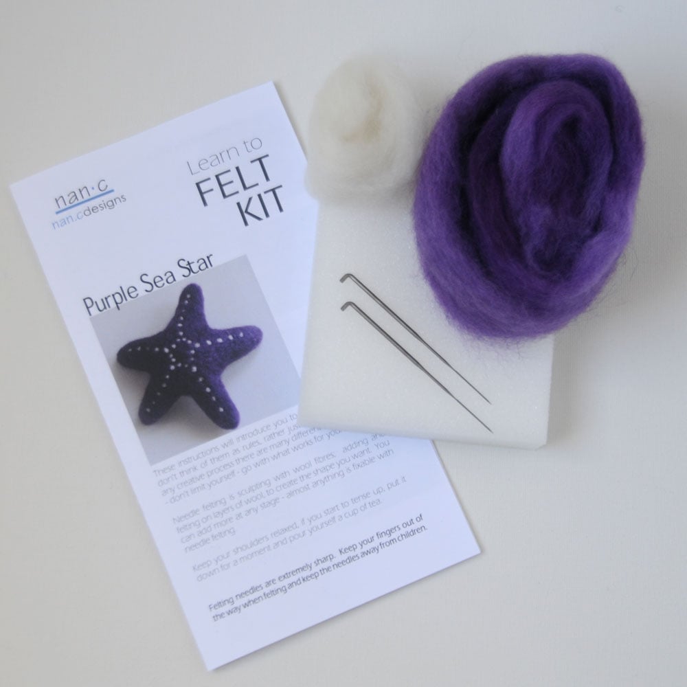 Purple Sea Star - Needle Felting Kit