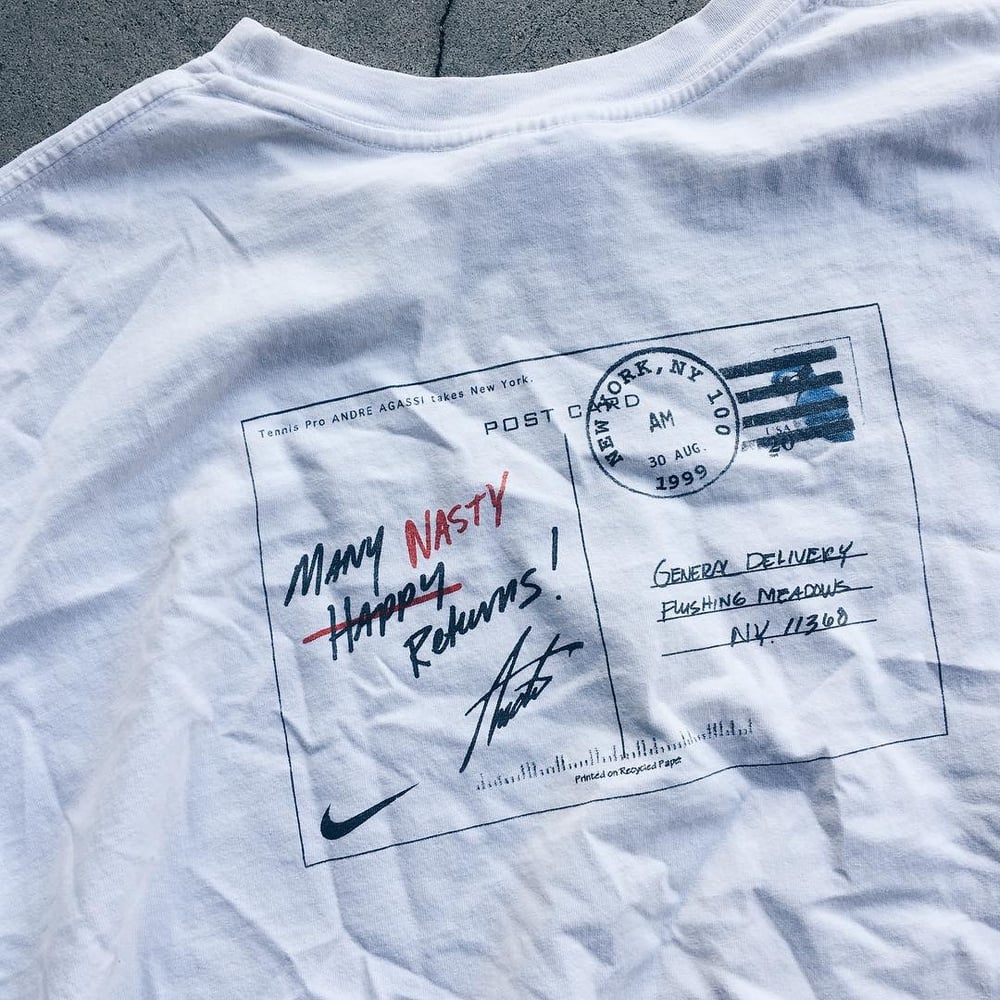 Image of Original 1999 Nike US Open Agassi Tee.