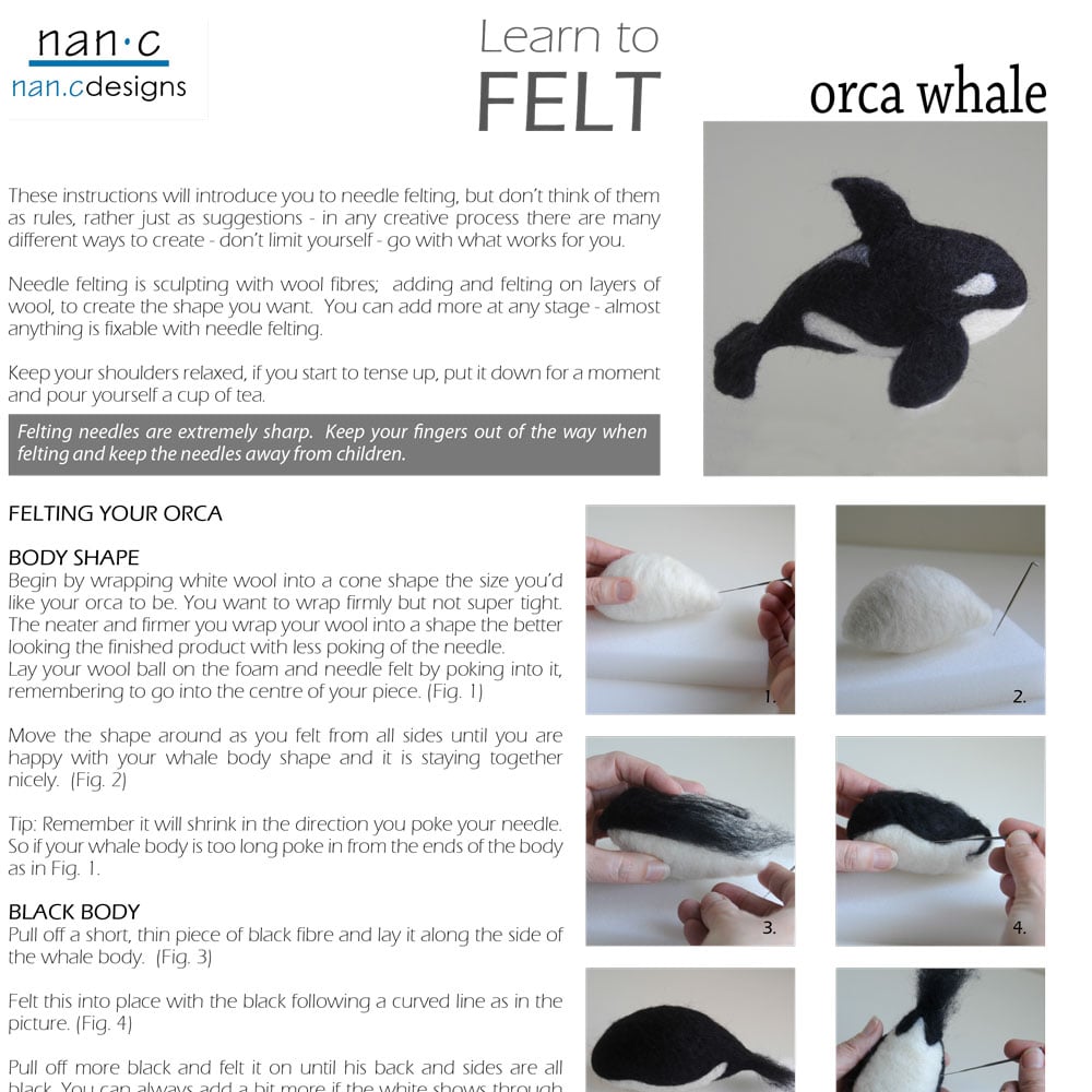 PDF Orca Whale Felting Instructions