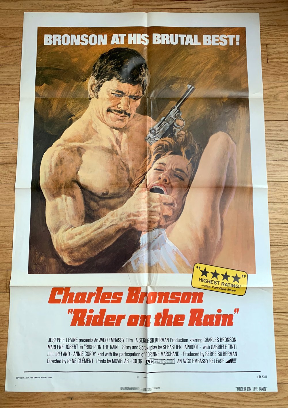 1970 RIDER ON THE RAIN Original U.S. One Sheet Movie Poster