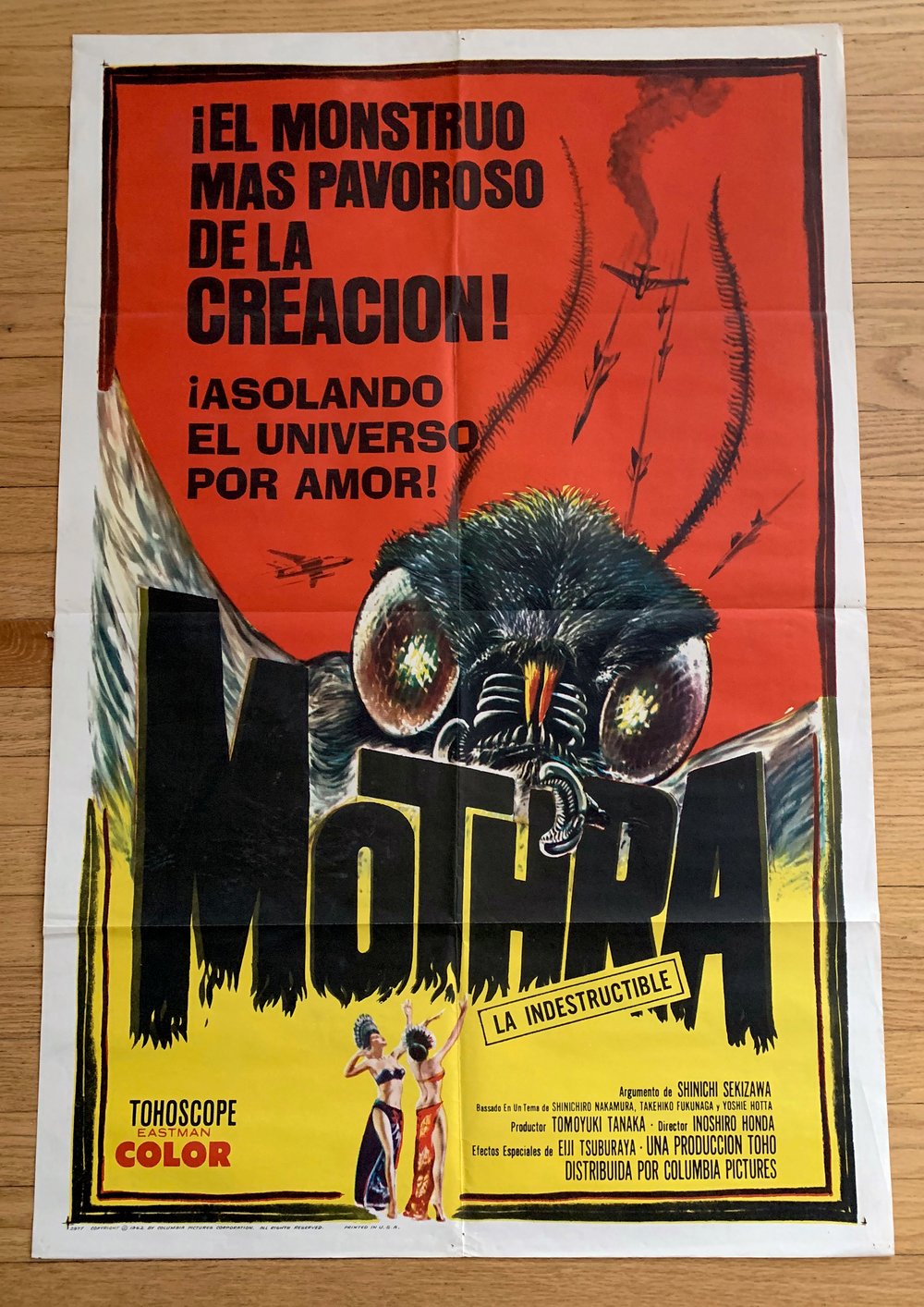 1962 MOTHRA Original Spanish One Sheet Movie Poster