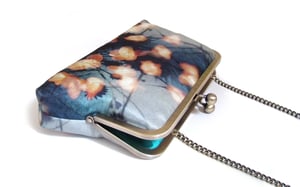 Image of Forest lights, silk clutch bag with optional chain handle