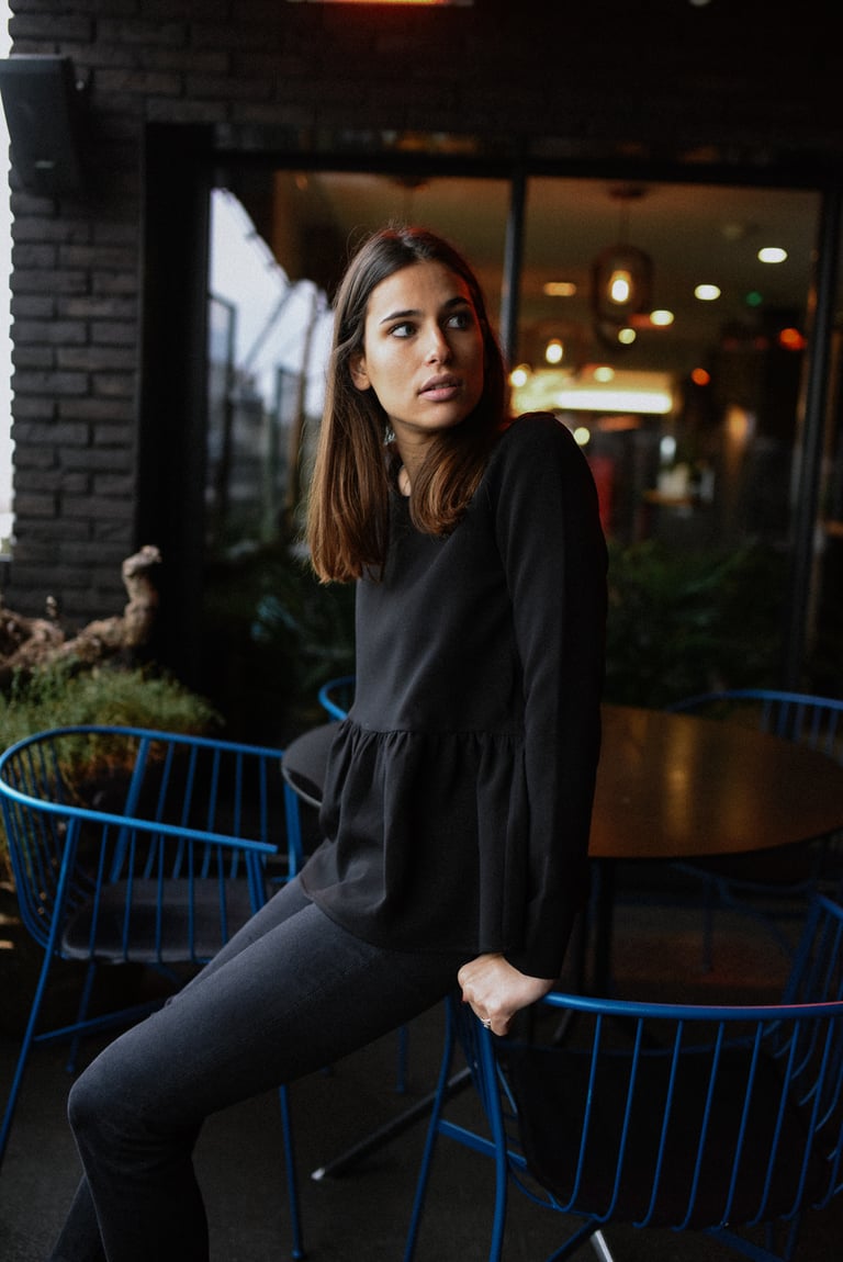 BLOUSE LOLA - BLANC/NOIR Image 4