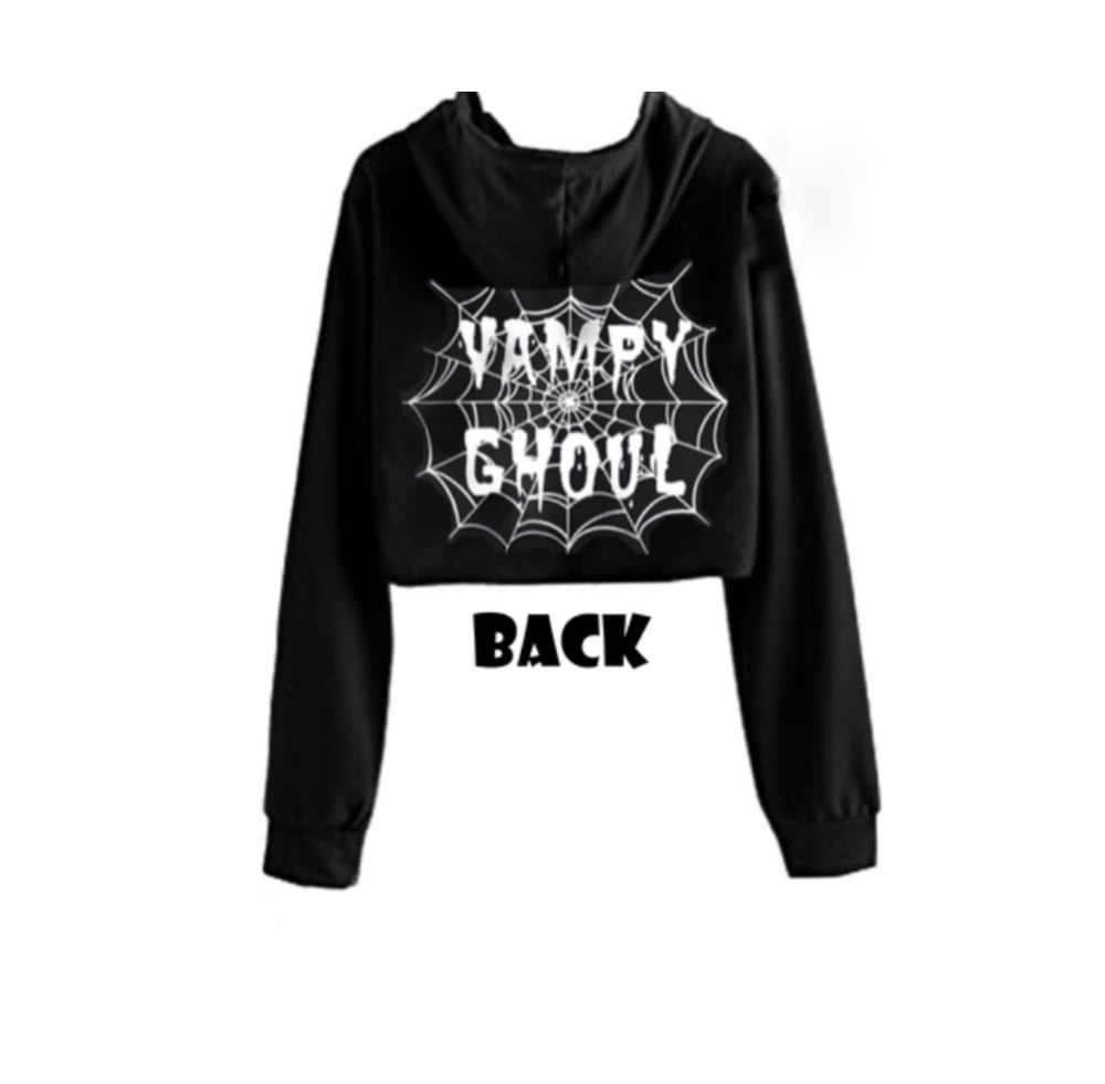 Vampy Ghoul Web Cropped Hoodie