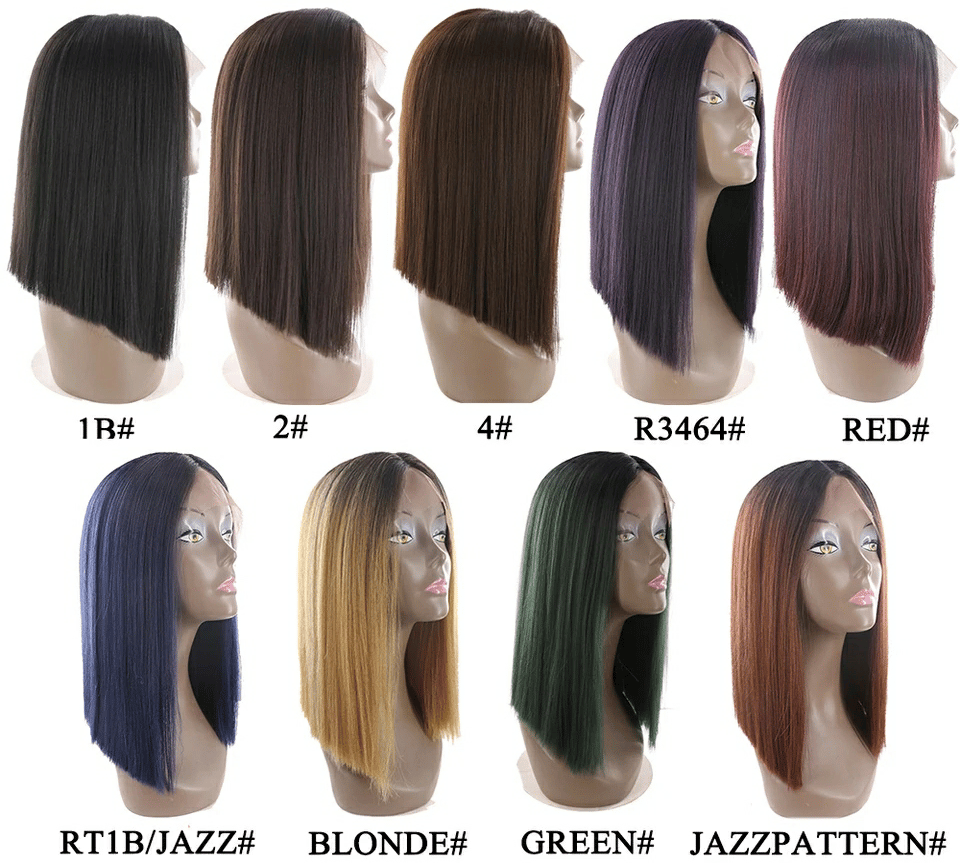 Ombre Straight Black Blonde Red E T C Synthetic Lacefront Natural