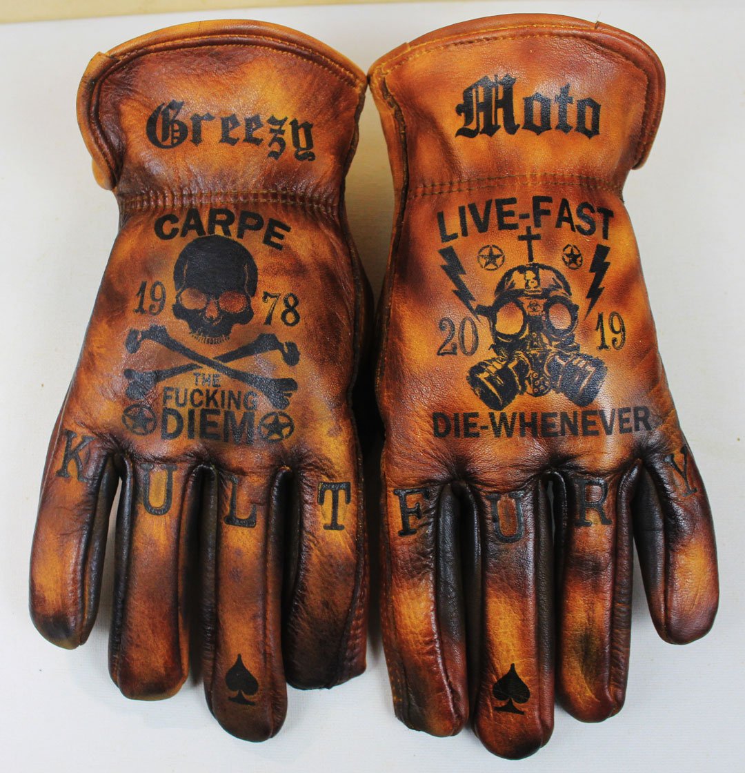 custom biker gloves