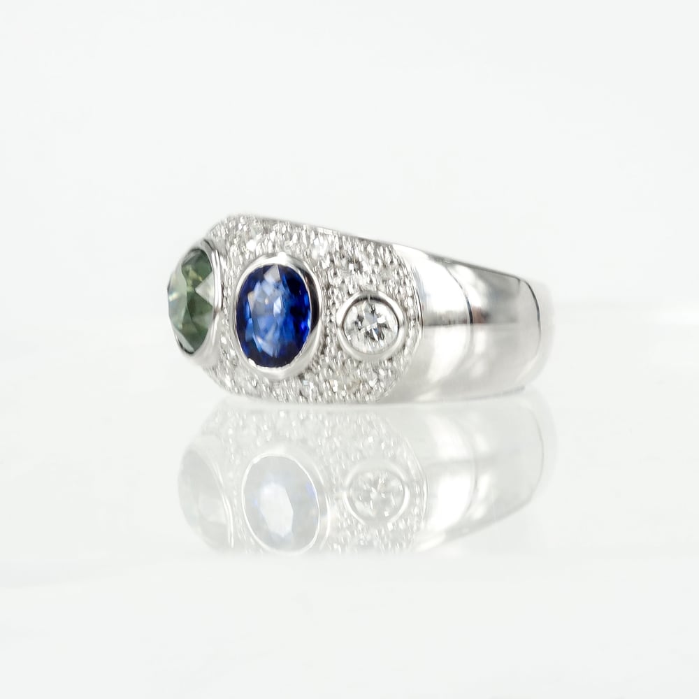 Image of 18ct white gold multi stone cocktail ring 