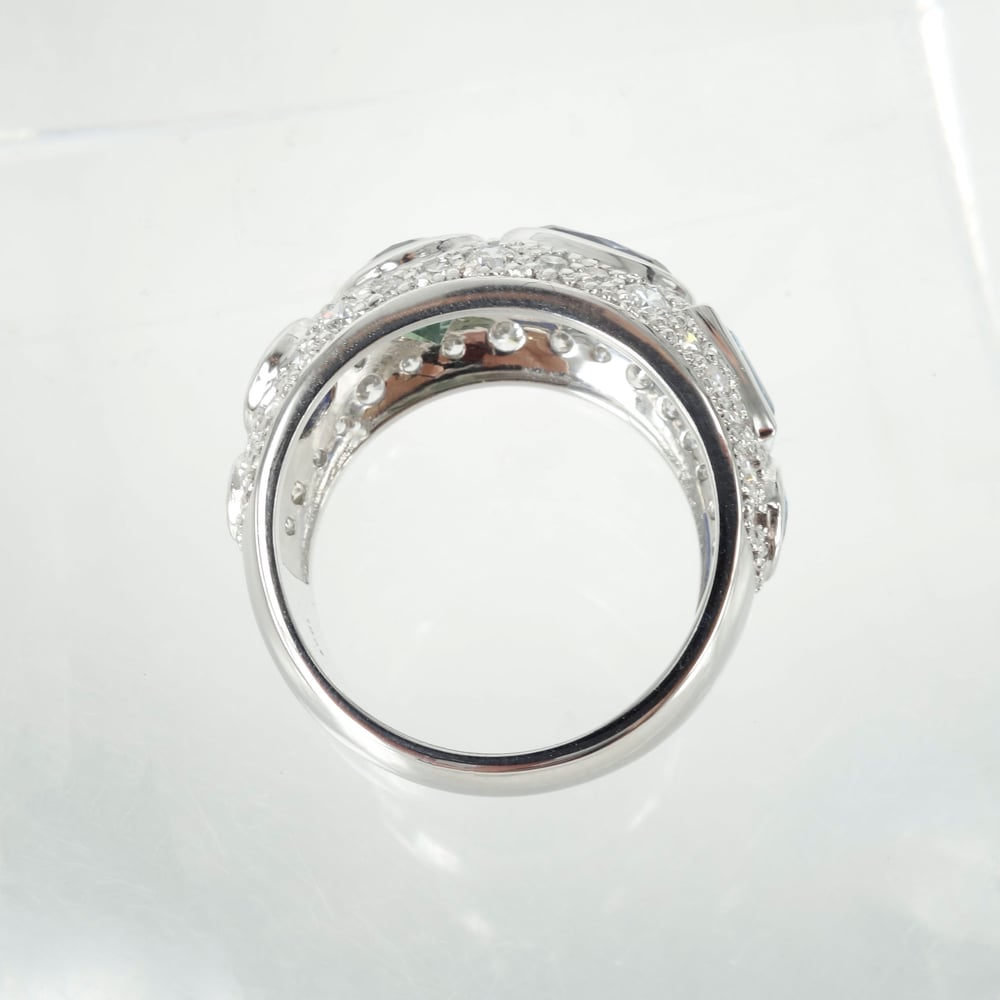 Image of 18ct white gold multi stone cocktail ring 