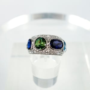 Image of 18ct white gold multi stone cocktail ring 