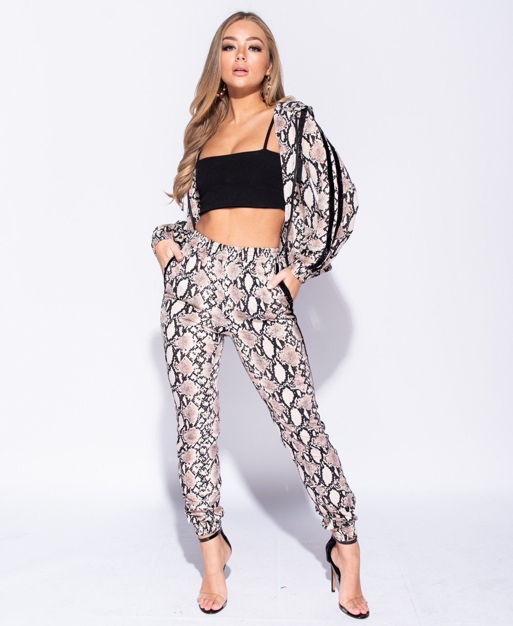 Image of Snake Print Trouser & Hooded Jacket