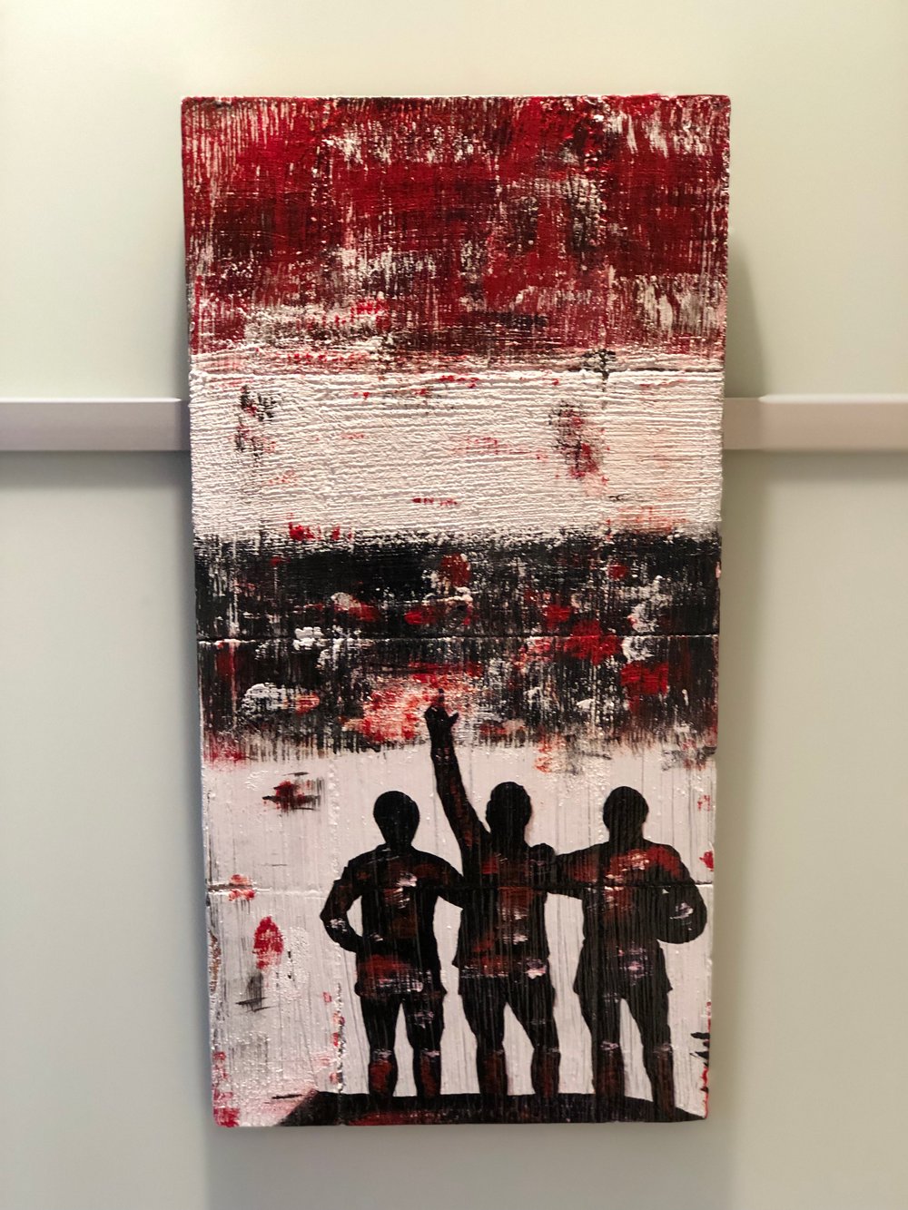 The Holy Trinity - Manchester United original art panited on wood 40 x 20 cms