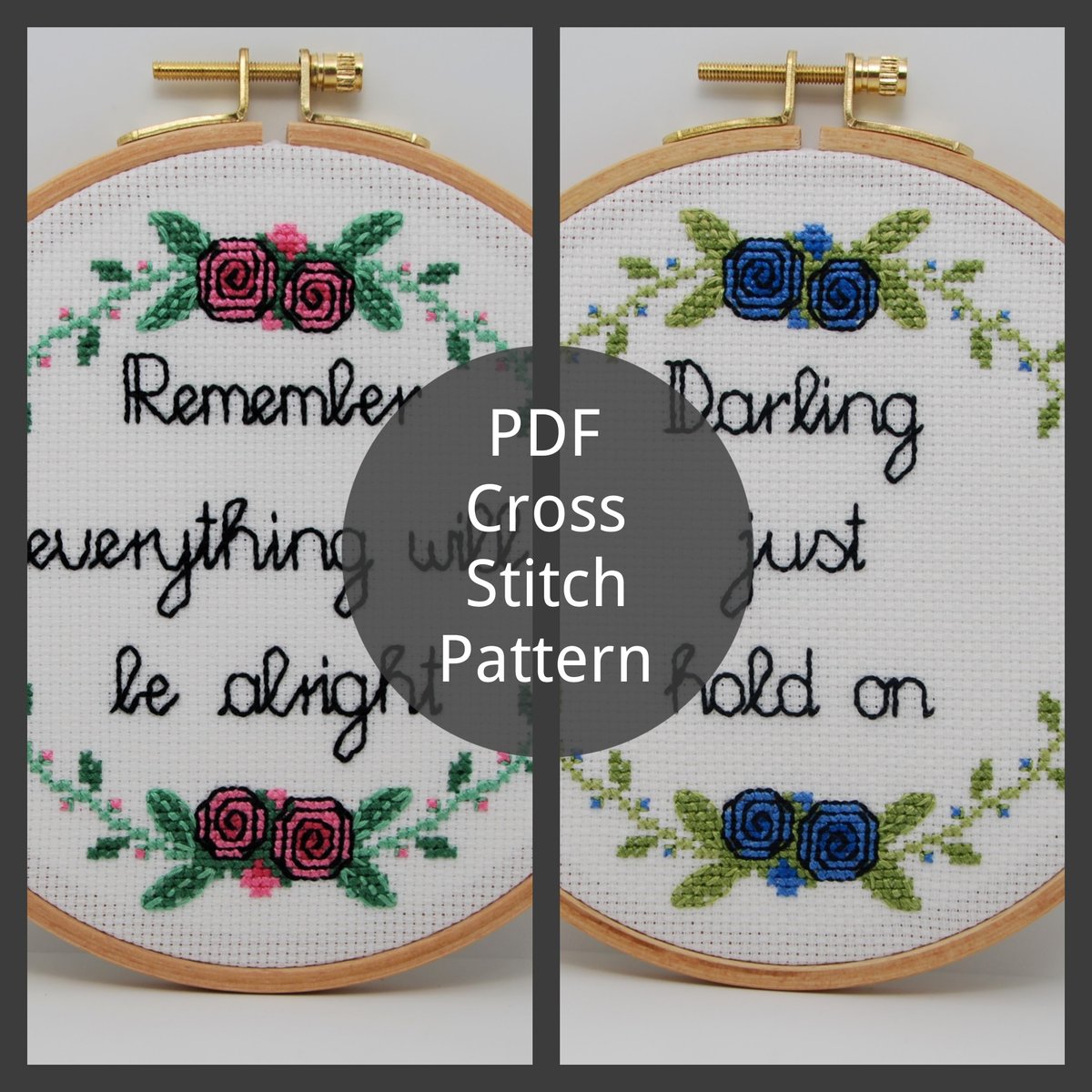 Roses And Lyrics Cross Stitch Pattern Stitch A Song