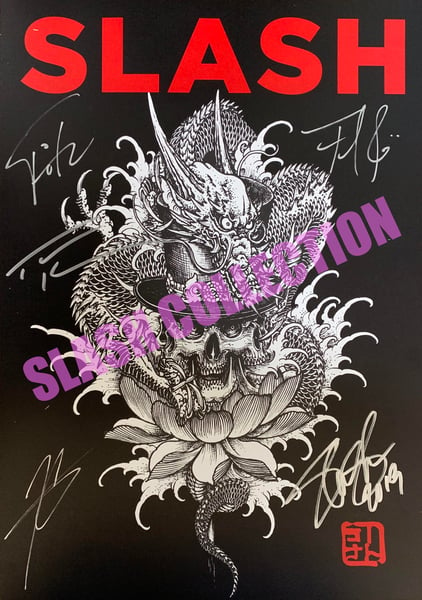 Image of SLASH FINE ART PRINT  w/ full SMKC band signatures 