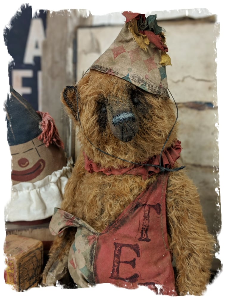 Image of Old Ted 11.5" vintage style mohair carnival teddy bear by whendi's Bears