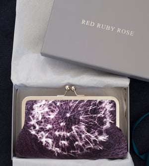 Image of Purple dandelion clocks clutch bag