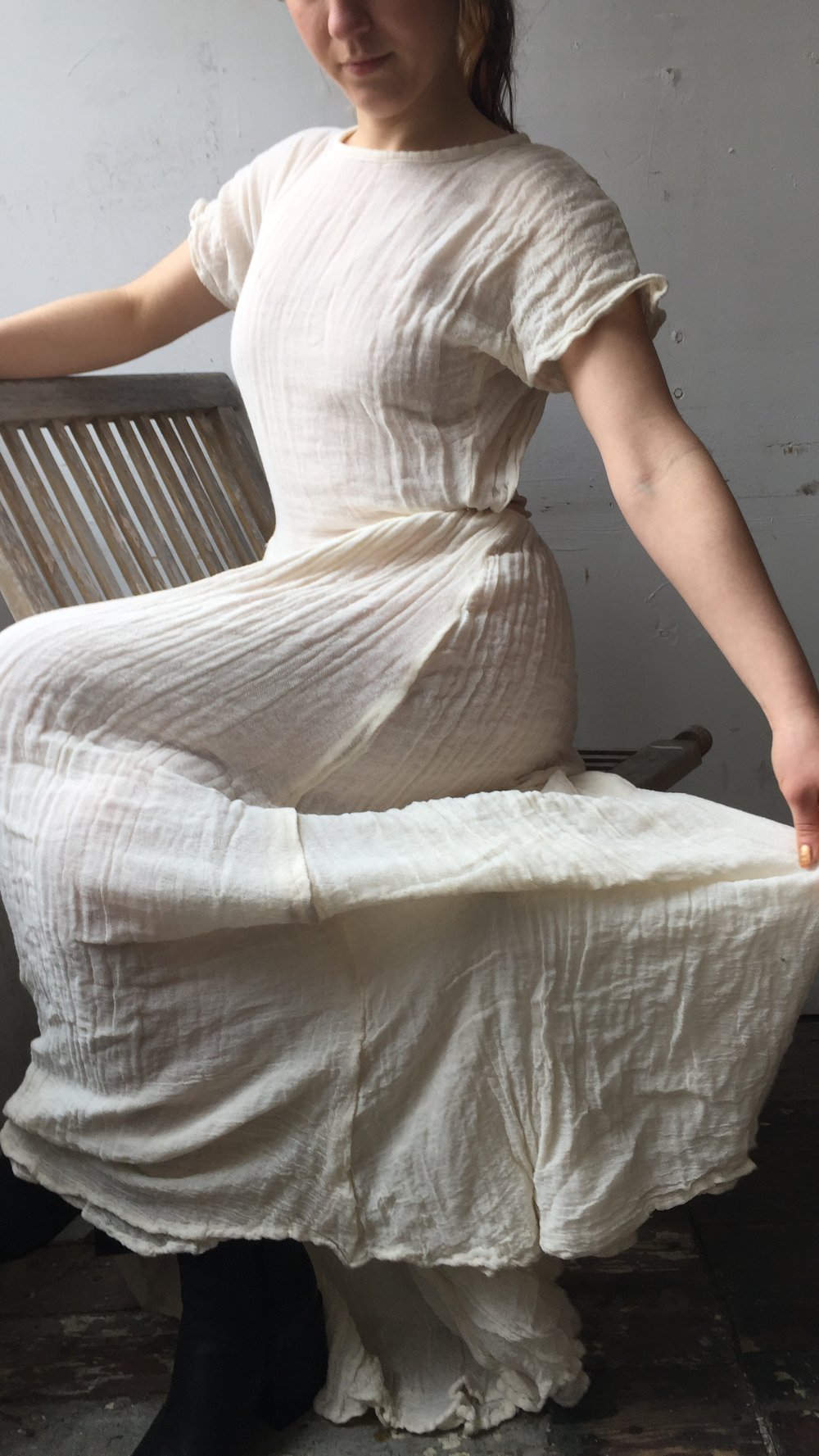 Image of Cotton Gauze V Waist Dress