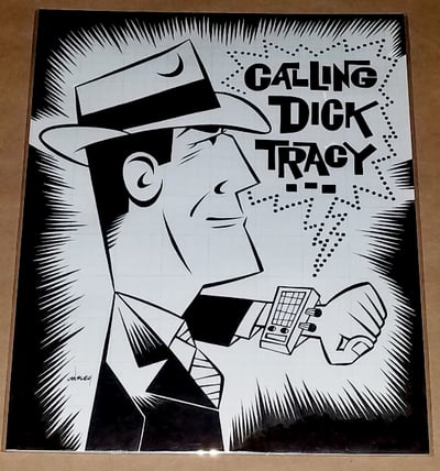 Image of DICK TRACY 8.5x11 ORIGINAL ART! "CALLING DICK TRACY..."!