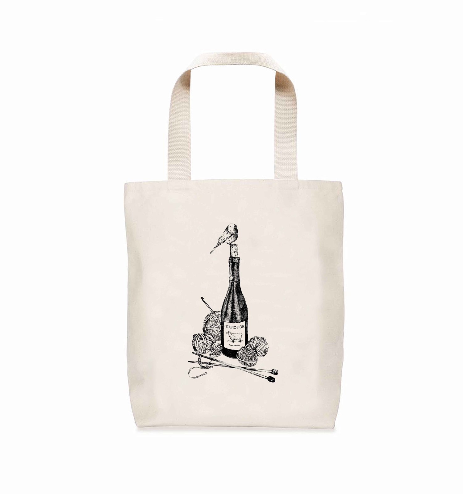 Merino Noir Wool + Wine Canvas Tote | Nerdbirdmakery