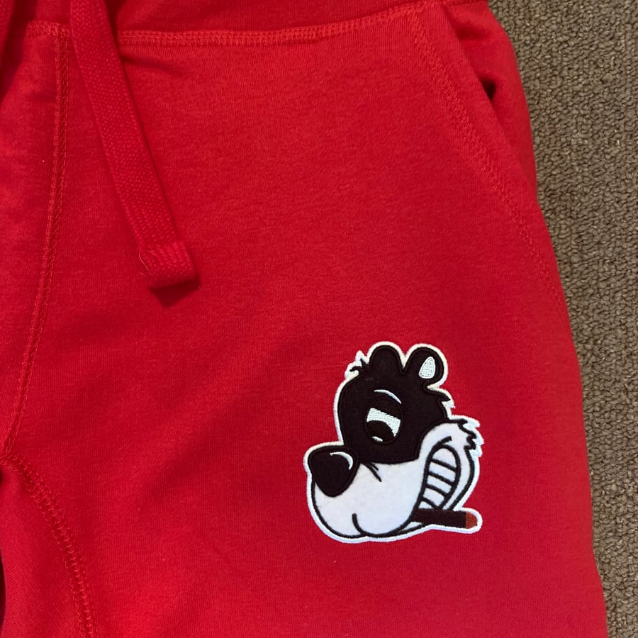 Image of Loudlife Louie joggers-Red (Appliqué logo)