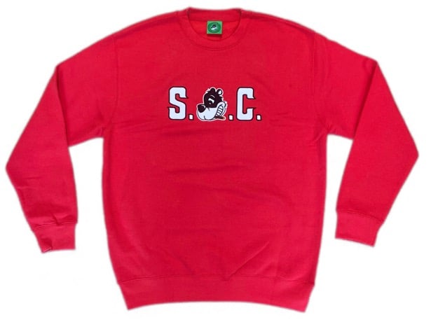 Image of Loudlife Louie Crewneck Red (Appliqué logo)